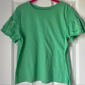 LOFT ruffle sleeve tee M